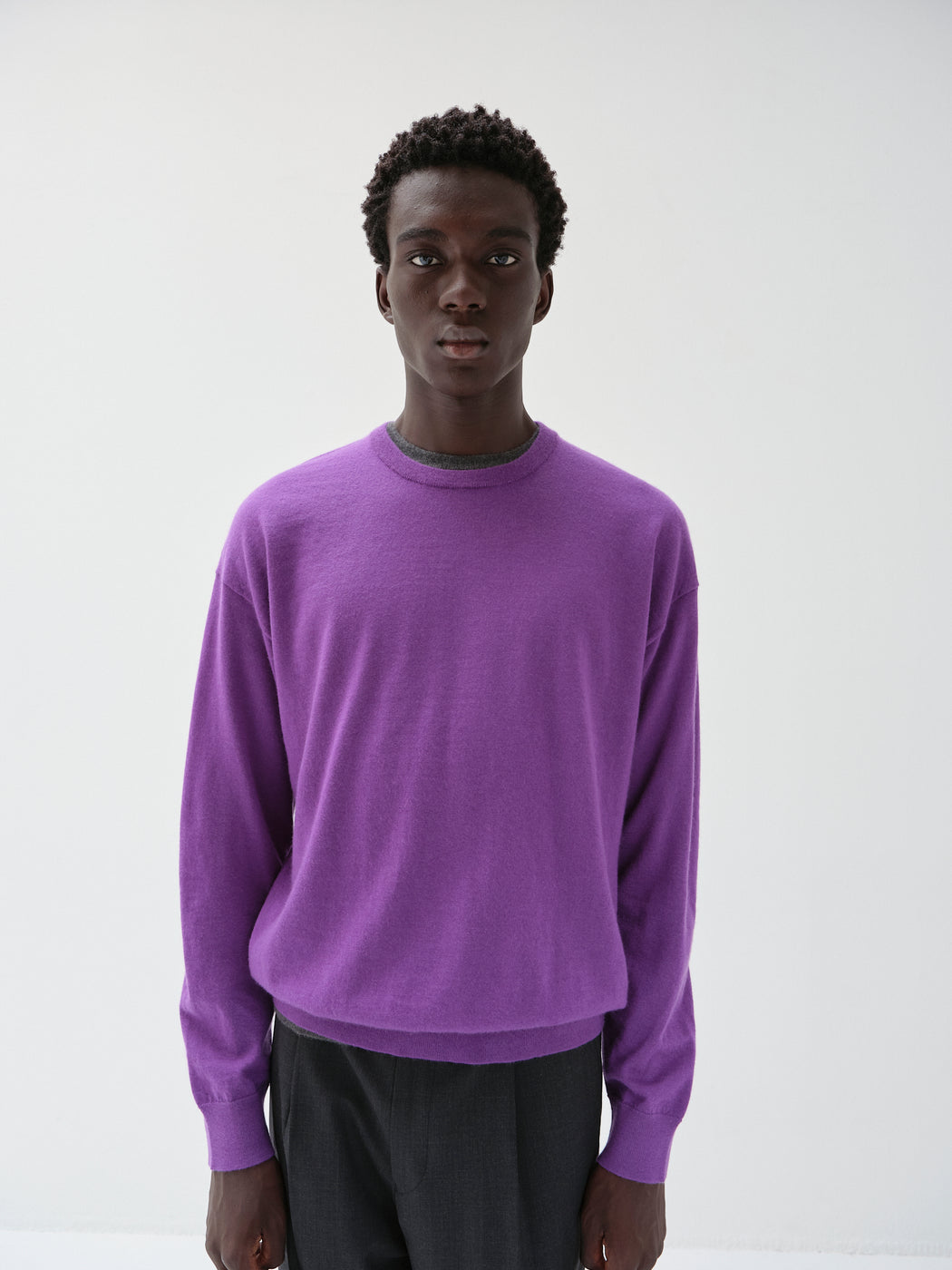 ウーステッドカシミヤ 150 クルーネック, Purple – cash & barba