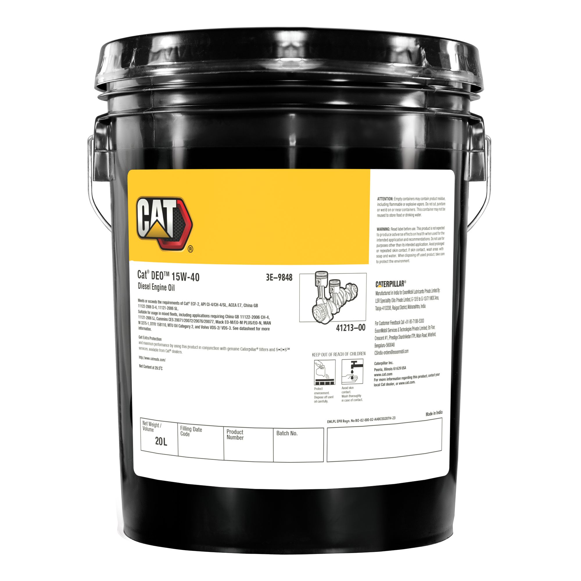 3E-9848: DEO 15W-40 (20 Liters) | CATCorp