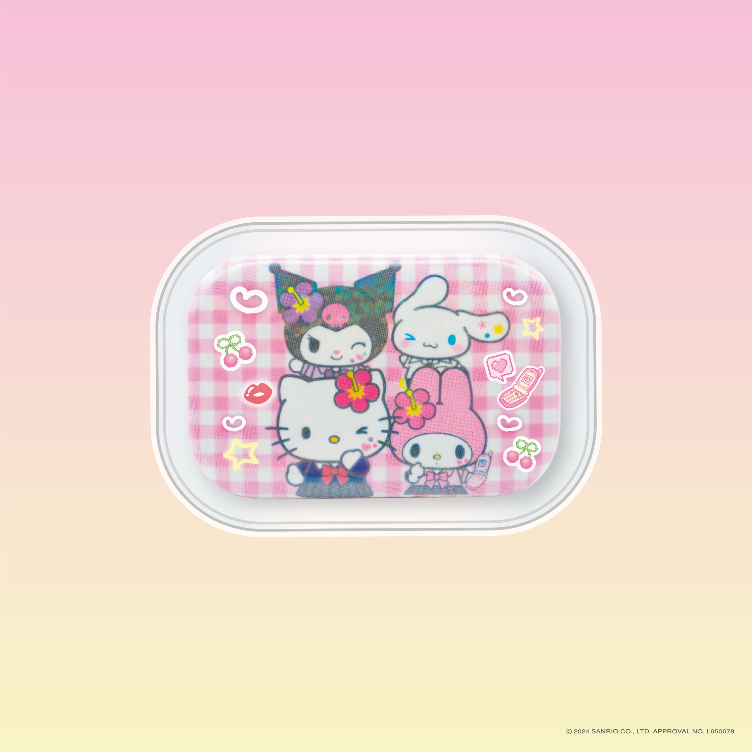 Sanrio characters ときめき平成コギャル プリクラ風♥缶バッジ