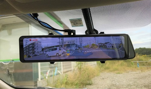 前後STARVIS 12型ミラー型2カメラドラレコ AKEEYO「AKY-X2」の実機