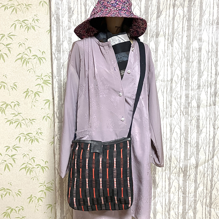 つづれ織帯リメイク ショルダーバッグ | 着物リメイク | クラフト工房