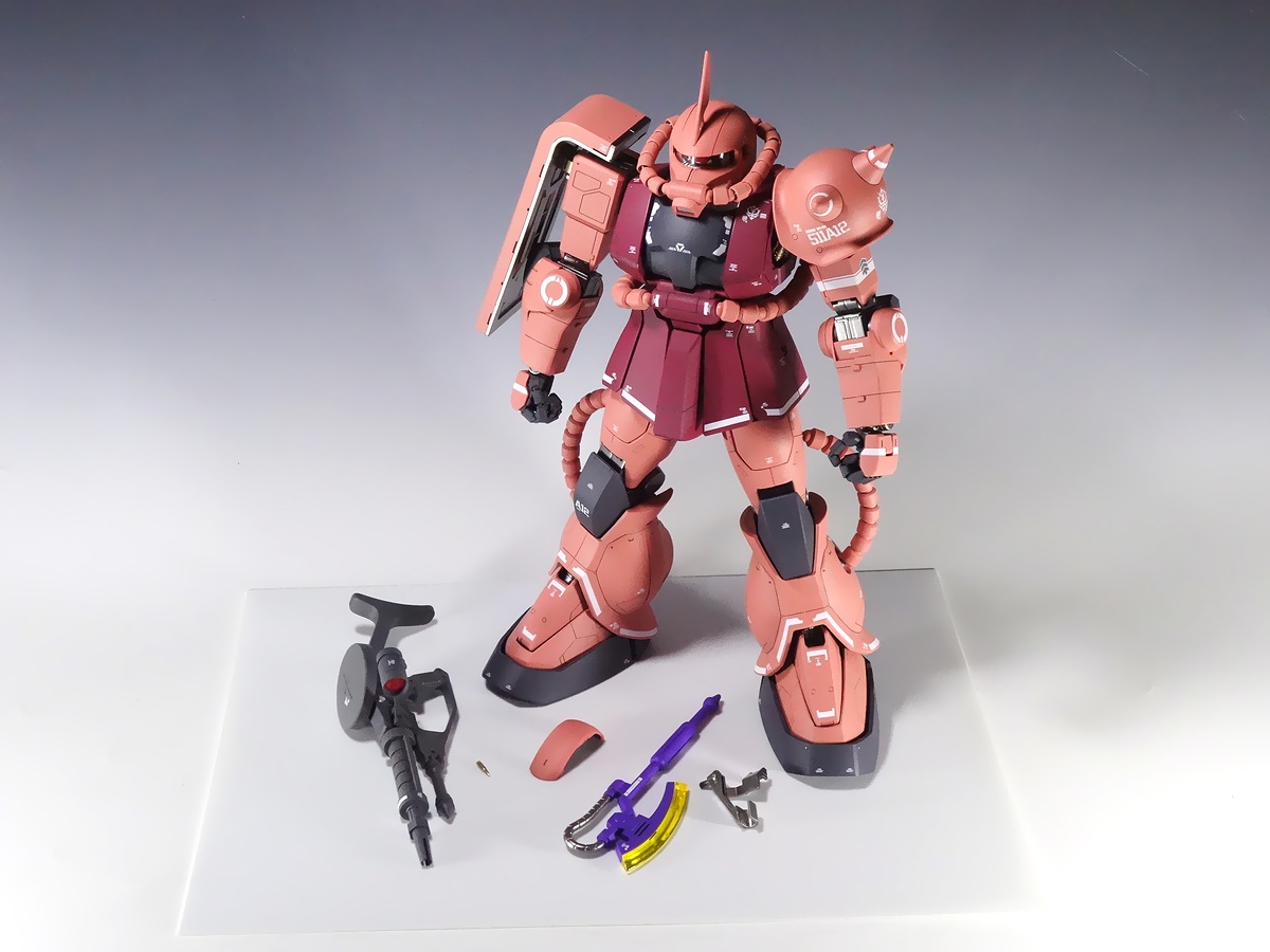 全塗装【プレミアムプラス完成品】PG 1/60 シャア専用ザクII RG Style