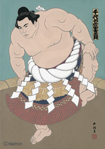 中判錦絵（プリント）：【第58代横綱/千代の富士】 | 大相撲錦絵 大門
