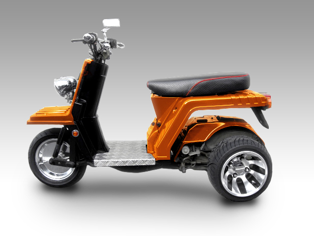 ジャイロ用ツートンアルミホイール扁平タイヤ＆スペーサー40mmセット