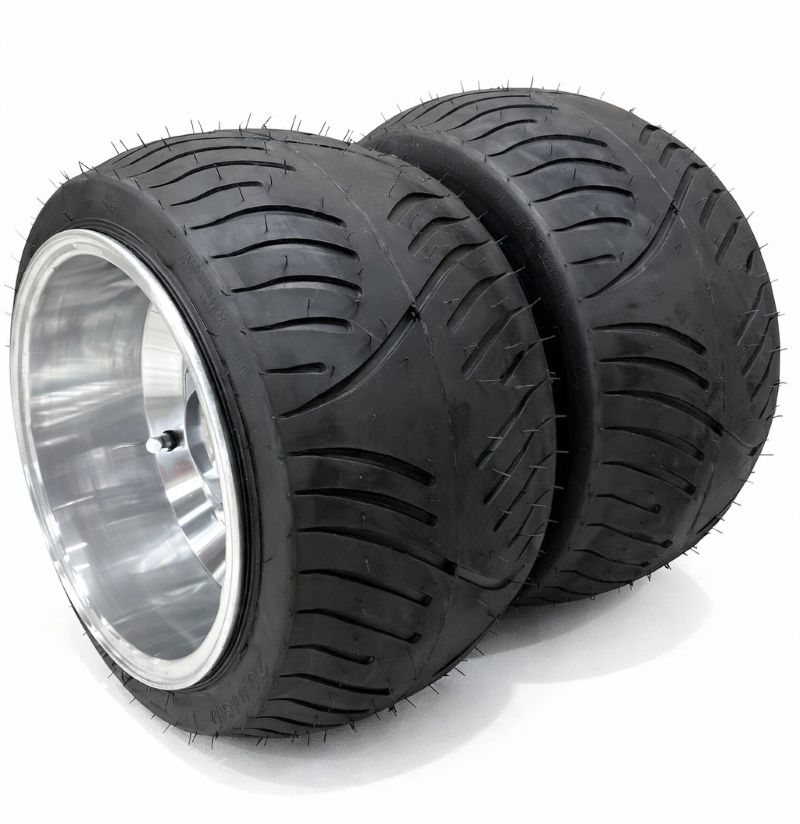 ジャイロ用クロスアルミホイール扁平タイヤ＆スペーサー100mmセット