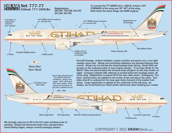 DRAW 20-777-77 1/200 Ettihadボーイング777-200LRs | ホビーショップ