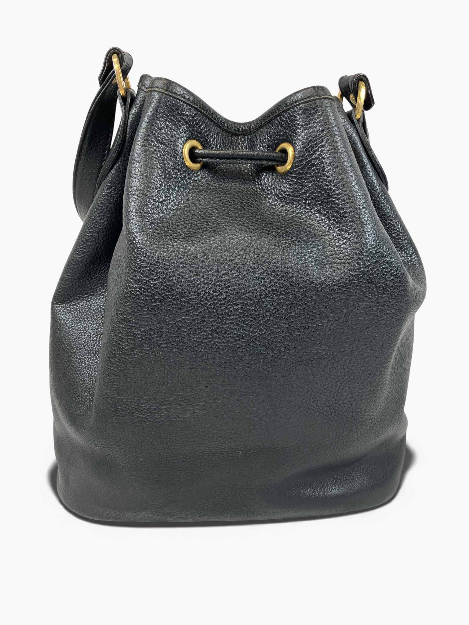 LONGCHAMP ロンシャン ショルダーバッグ 巾着 レザー ブラック