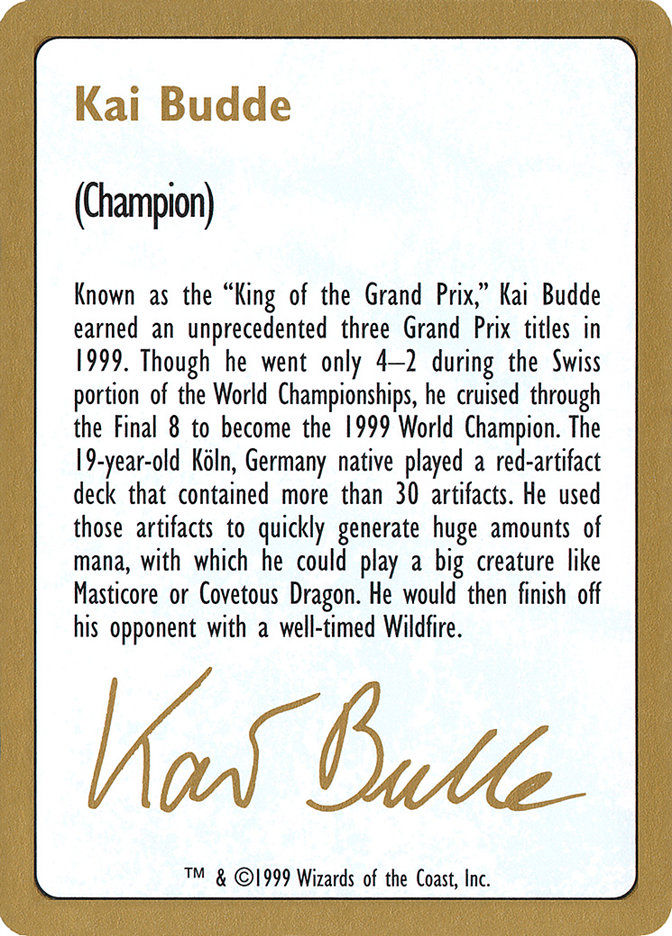 Kai Budde Bio · World Championship Decks 1999 (WC99) #kb0a