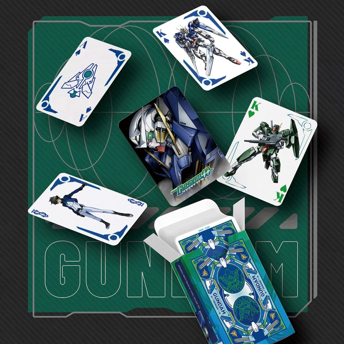 Bicycle Gundam Seed 00 UC Unicorn 4-decks collection in acrylic