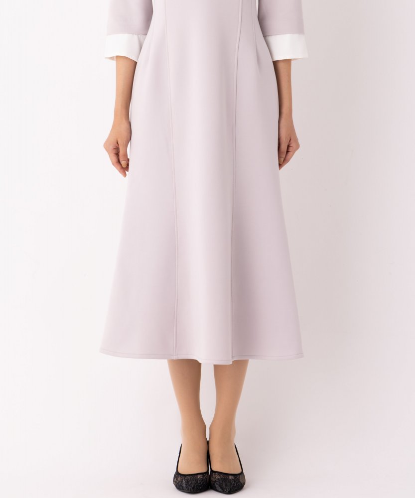 CELFORD セルフォード エンブロイダリーカラーポンチワンピース グレー