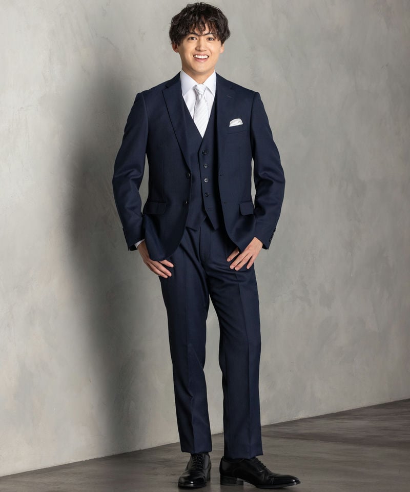 Select Shop [2579RJ]ウールブレンドソリッドスリーピーススーツ