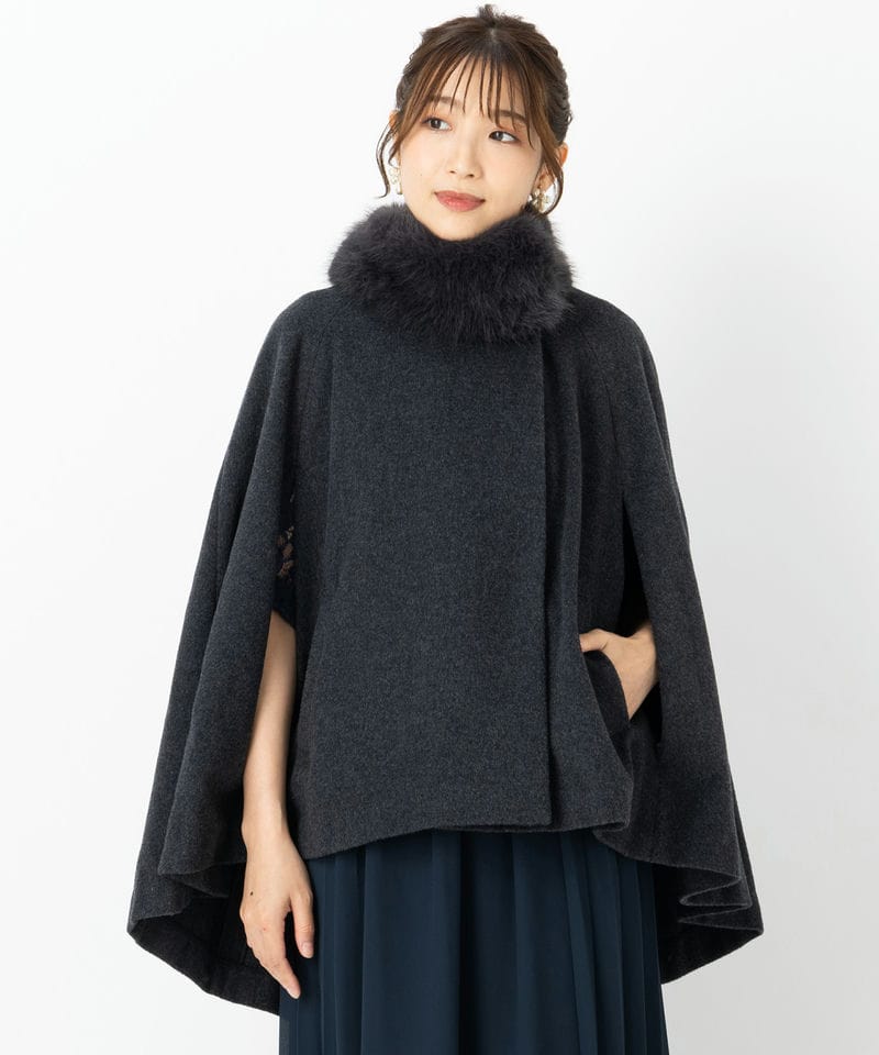 SNIDEL スナイデル ショートケープコート グレー系 | 結婚式パーティー