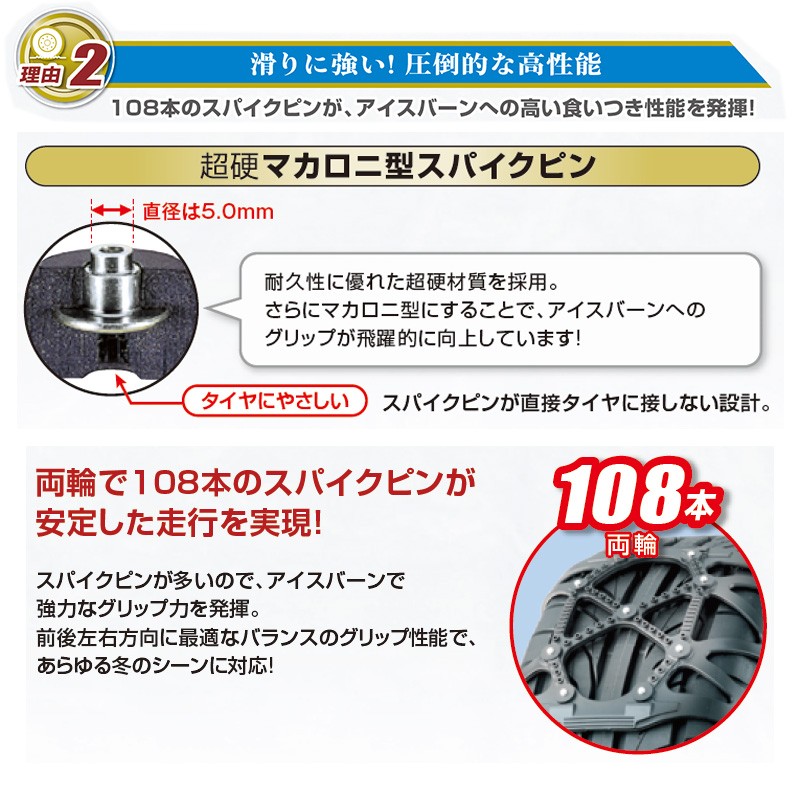 QE15 非金属タイヤチェーン バイアスロンクイックイージー (R80