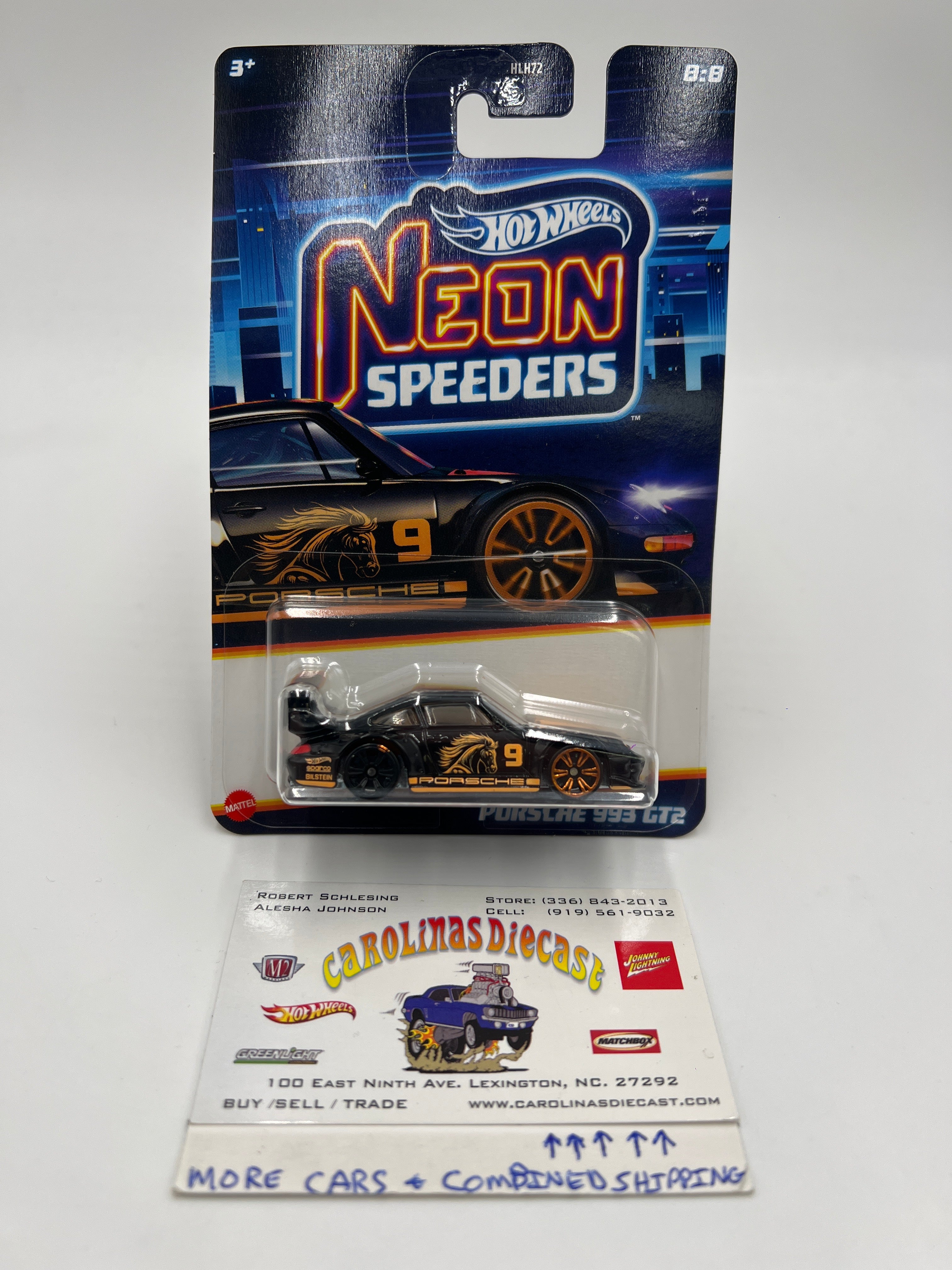 2025 Hot Wheels Neon Speeders #8 Porsche 993 GT2 Black Error Non