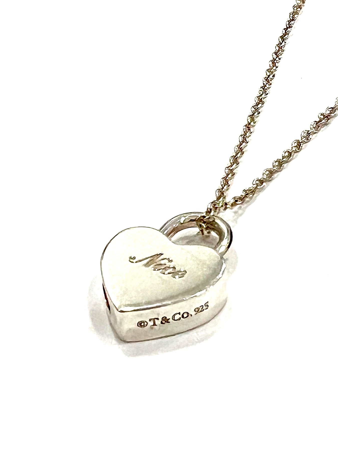 TIFFANY & CO. NICE & NAUGHTY HEART PADLOCK PENDANT NECKLACE