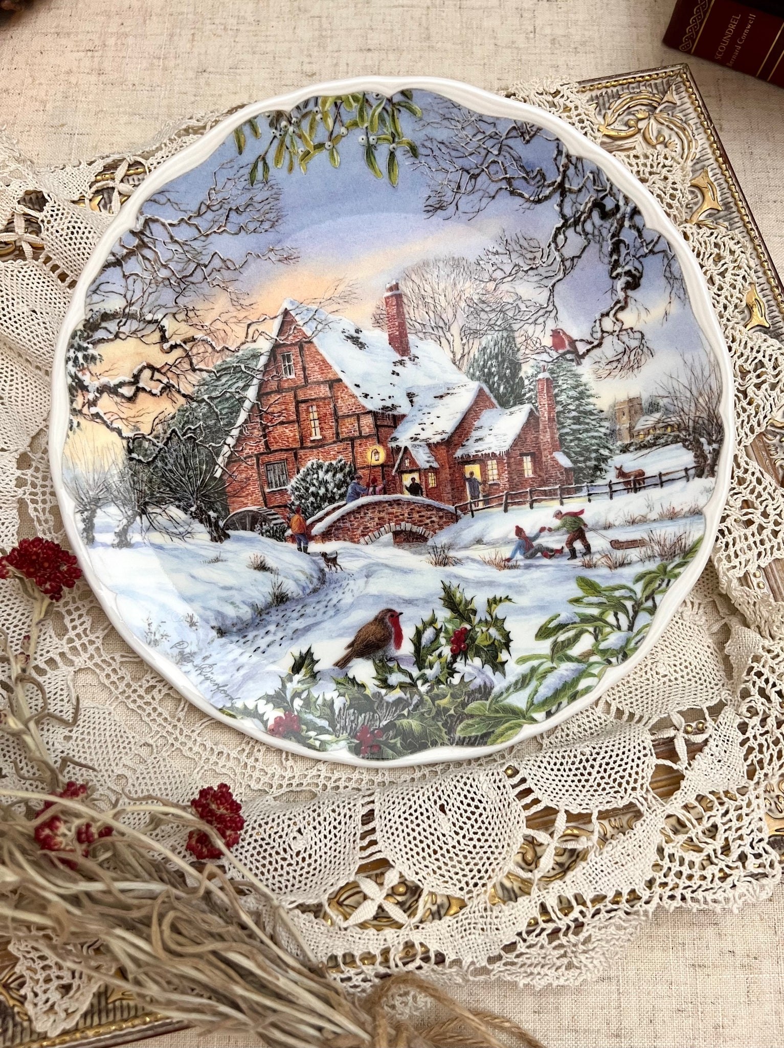 ロイヤルアルバート】クリスマス 絵皿 ドリームコテージ – caronrose