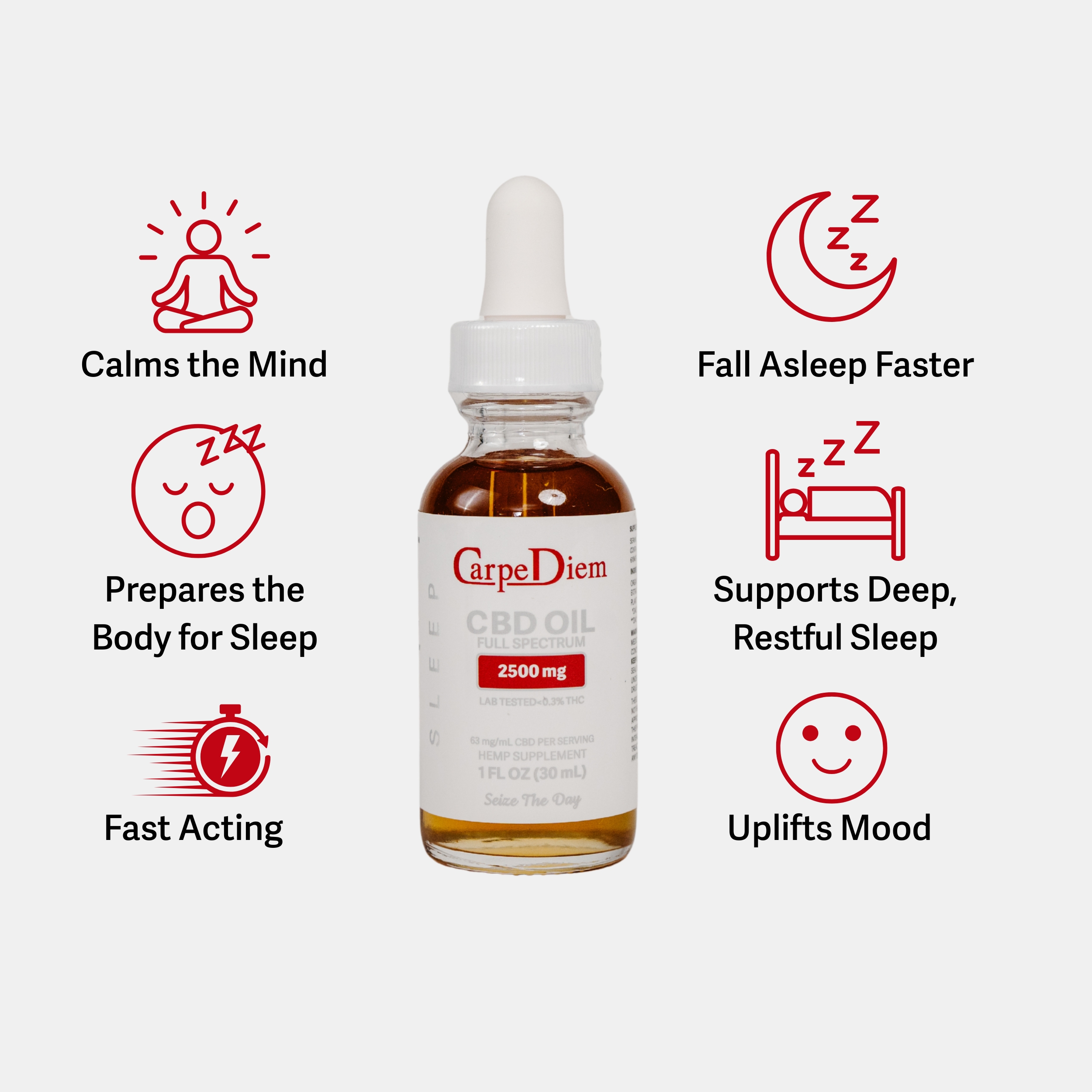 Sleep CBD Oil 2500 mg Full-Spectrum - Carpe Diem CBD