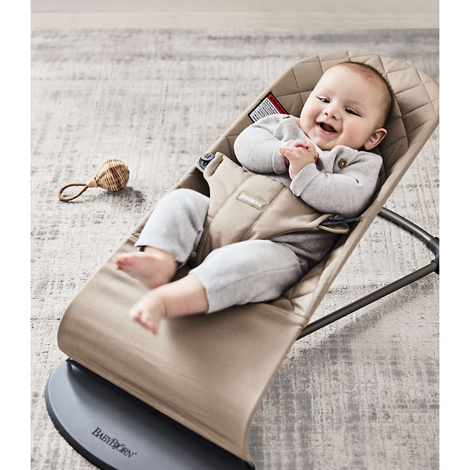 BABYBJÖRN Bouncer Bliss Woven Quilt Sand Grey Baby Bouncer Chair +