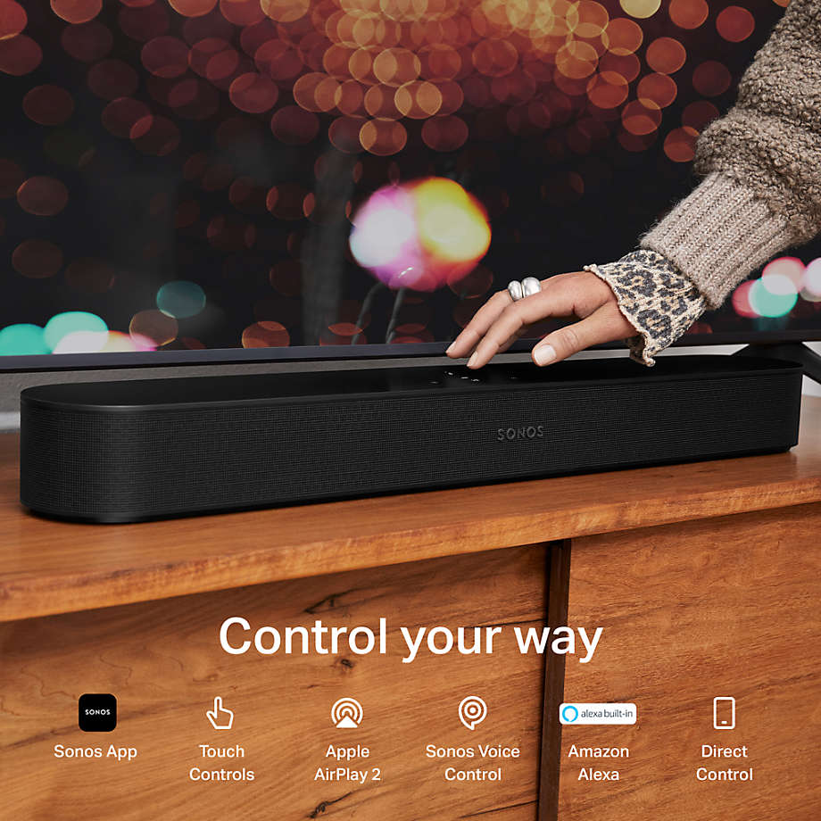 Sonos Beam (Gen 2) Black Smart Soundbar + Reviews | Crate & Barrel