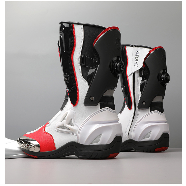 JG WOLVES Mens Motorcycle Boots Motorbike Riding Breathable Shoes