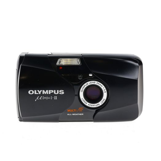 Olympus [mju:]-II All-Weather 35mm Camera, Black with 35mm f/2.8 Lens