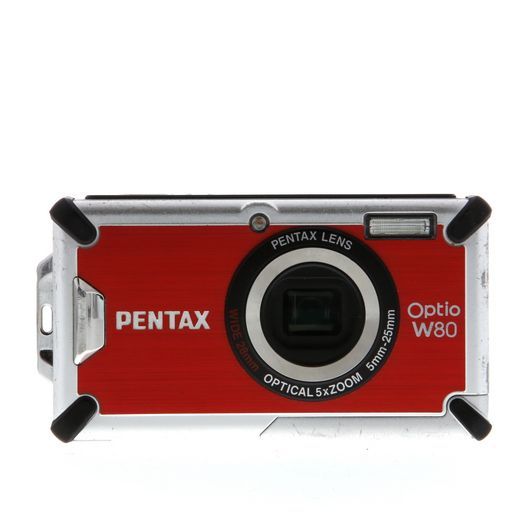 Pentax Optio W80 Digital Camera, Cardinal Red {12.1MP}