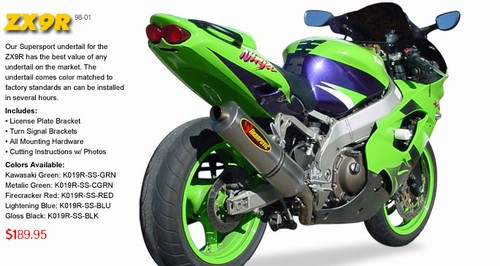 Hotbodies 1998-2001 ZX9R Supersport Undertail 1998 1999 2000 2001
