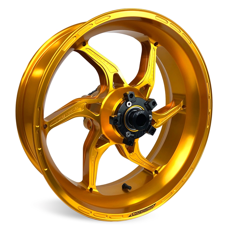 Gloss Gold Core Moto Apex-6 Lightest forged motorcycle wheels for
