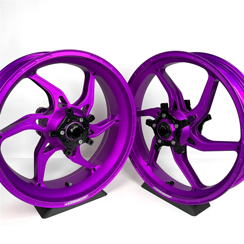 Satin Purple Core Moto Apex-6 Lightest forged motorcycle wheels