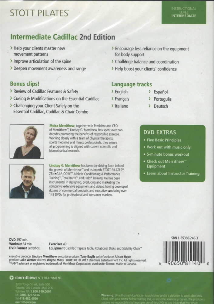 Stott Pilates Intermediate Cadillac 2nd Edition 2 DVD Set - Moira