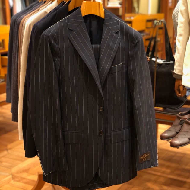 ネイビー ストライプ スーツ セット BEAMS F ジャケット スラックス