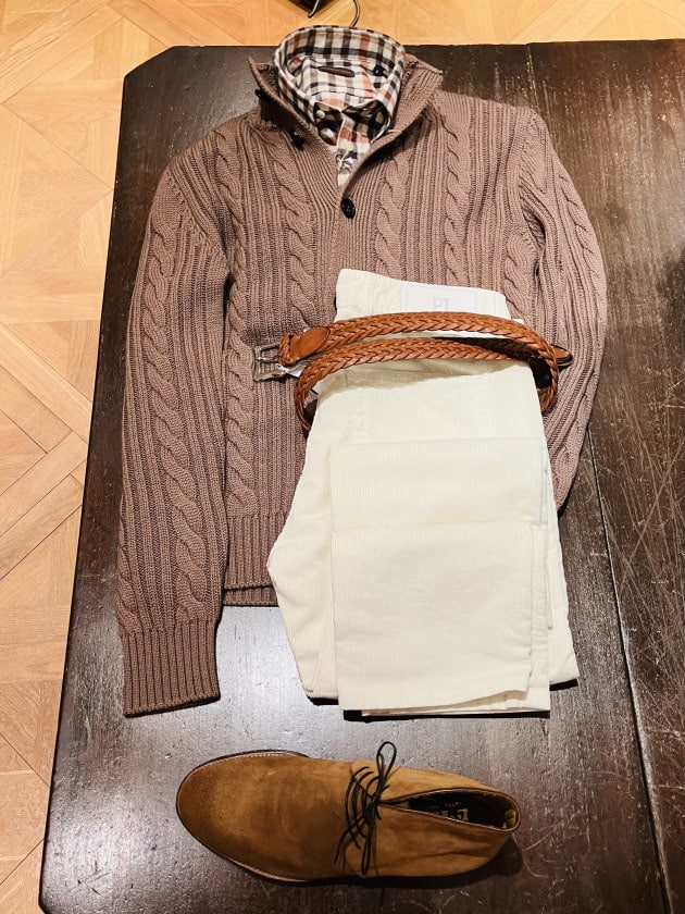 BAFY × BEAMS F / 別注 ケーブル スタンドカラー カーディガンのご紹介