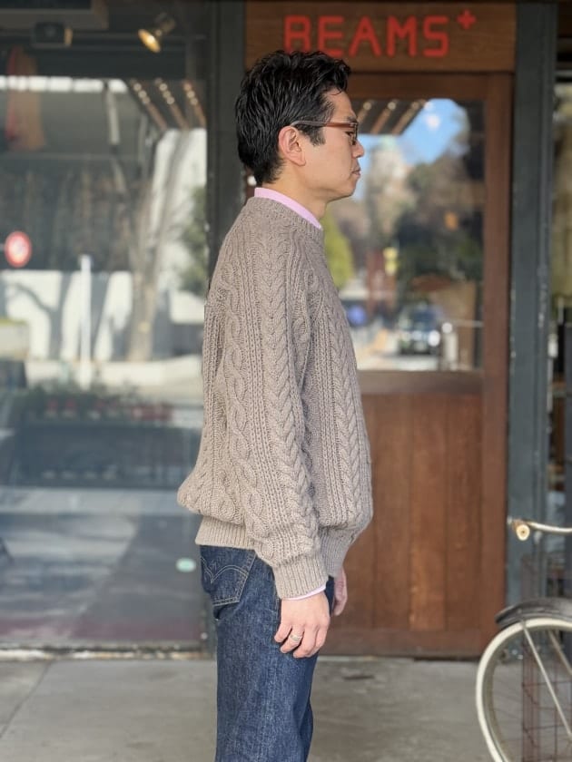 BATONERのカシミヤアランニット、サイズ感について｜ビームス プラス