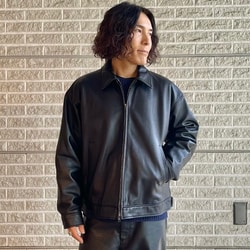 BEAMS皮革拉鍊夾克 [寬版BEAMS（皮革夾克）線上有售 | BEAMS