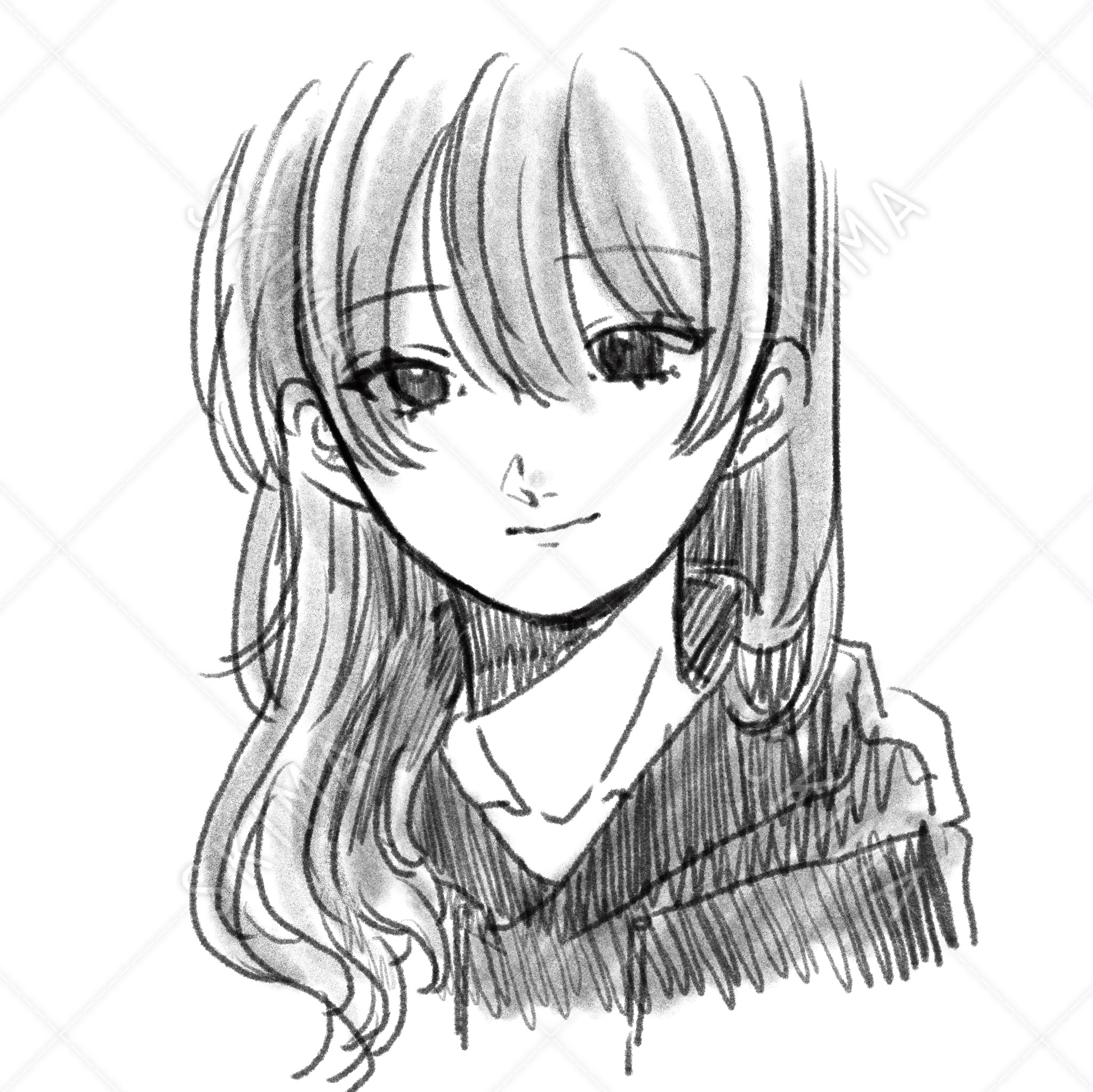 手書き風 女の子 イラストアイコン | SKIMA（スキマ）