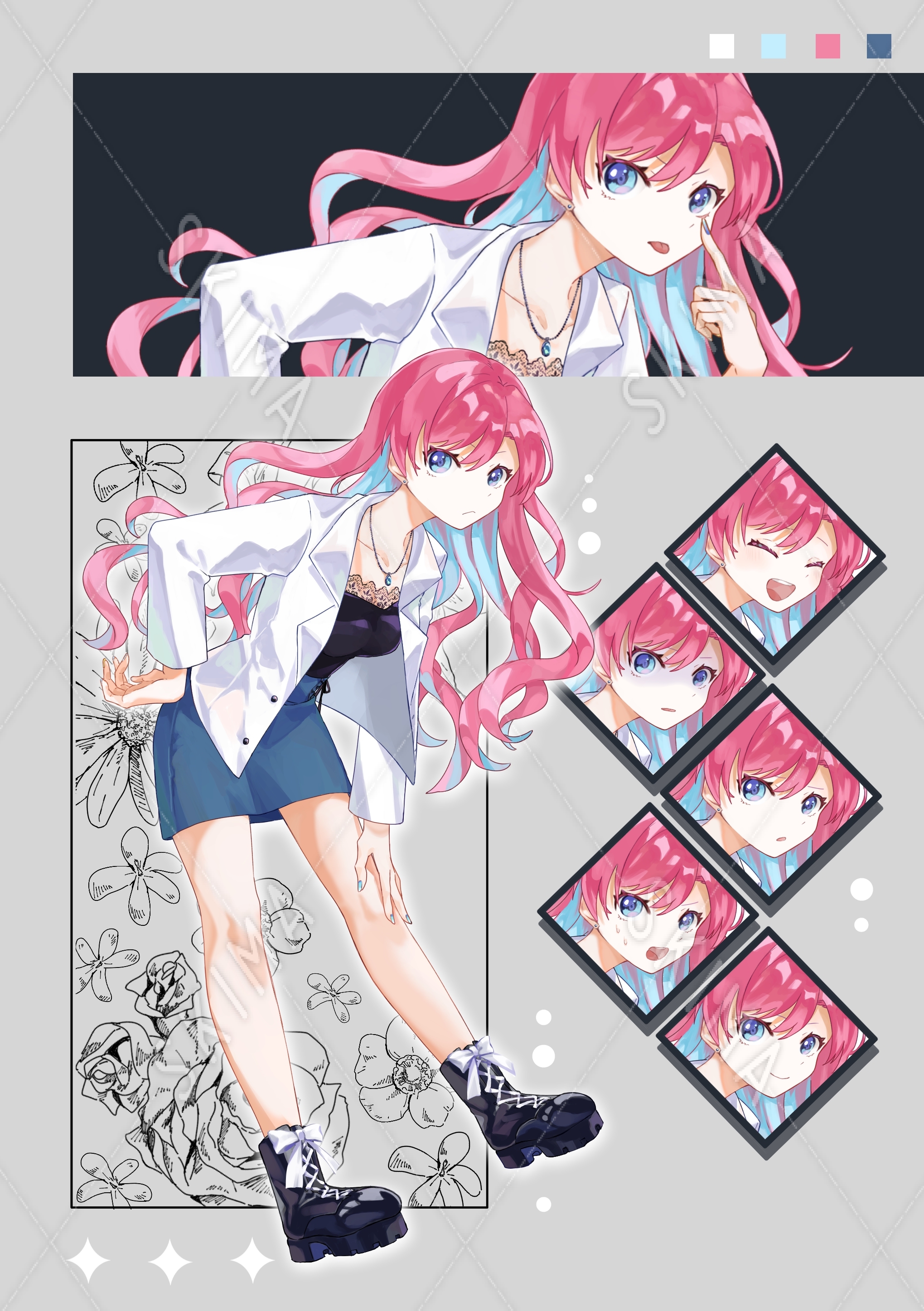 adopt】ピンク髪の女の子【全身立ち絵】 | SKIMA（スキマ）