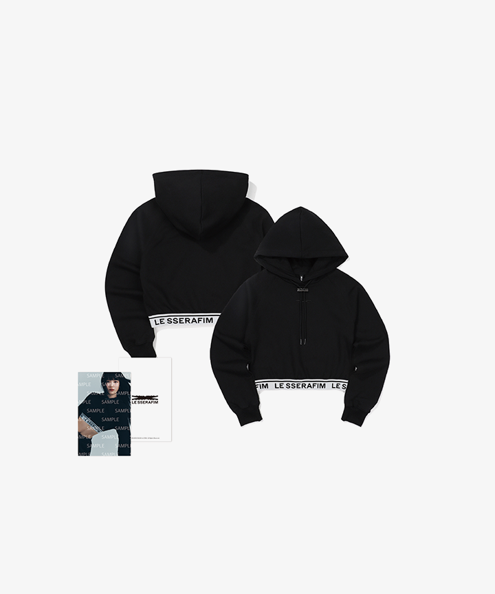 LE SSERAFIM | Crop Hoodie (Black)