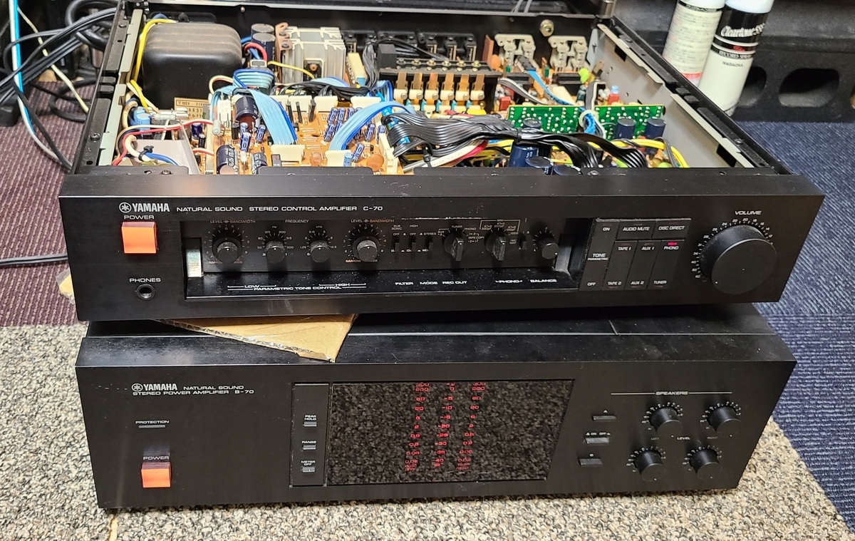 YAMAHA コントロールアンプ C-70 電解コンデンサー 交換 - 家電マニア