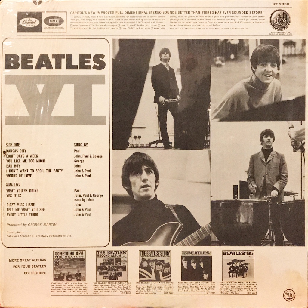 Beatles VI / The Beatles【US盤(ステレオ)】 - レコード評議会