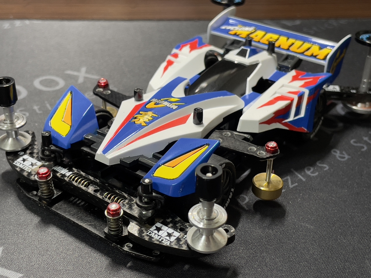 ミニ四駆・全塗装】サイクロンマグナム フロント提灯＋msシャーシ＋全