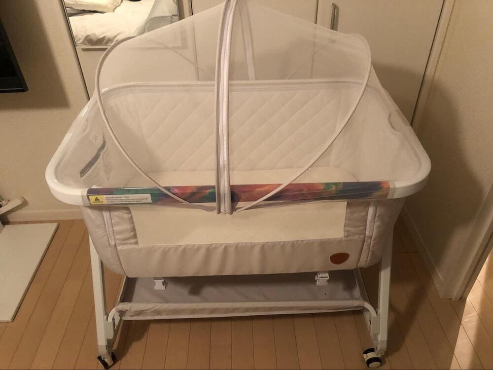 HZDMJ ベビーベッド 2024年モデル ベージュ 2024年版 HZDMJベージュ