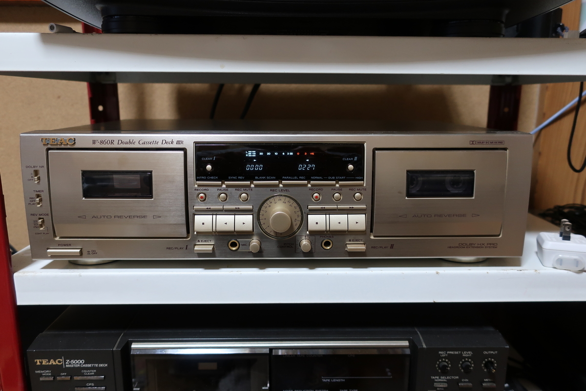 動作OK！！ダブルカセットデッキ TEAC W-860R ゴールド Yahoo