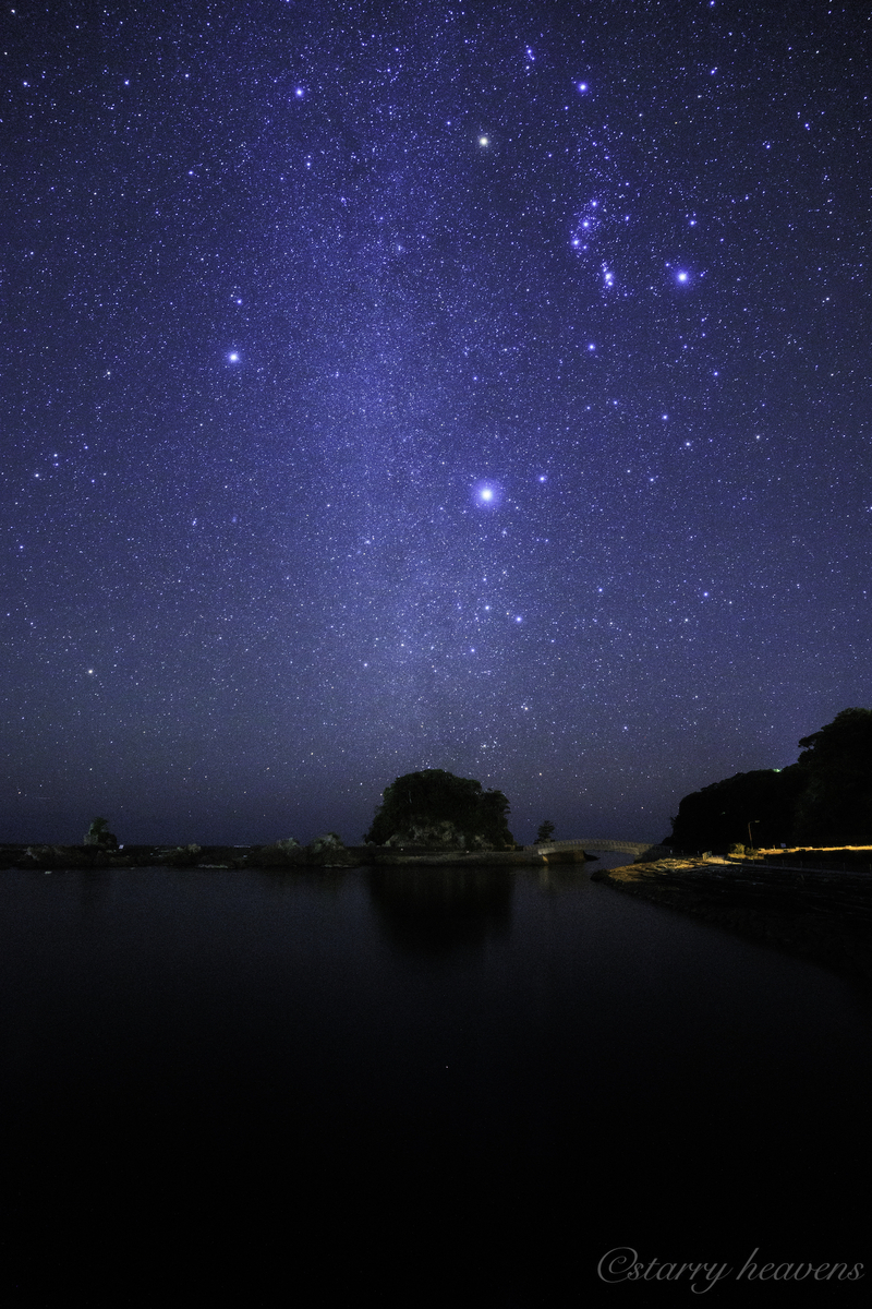 天体撮影記 第210夜】 高知県 厳島新水公園から冬の星座と二つの大
