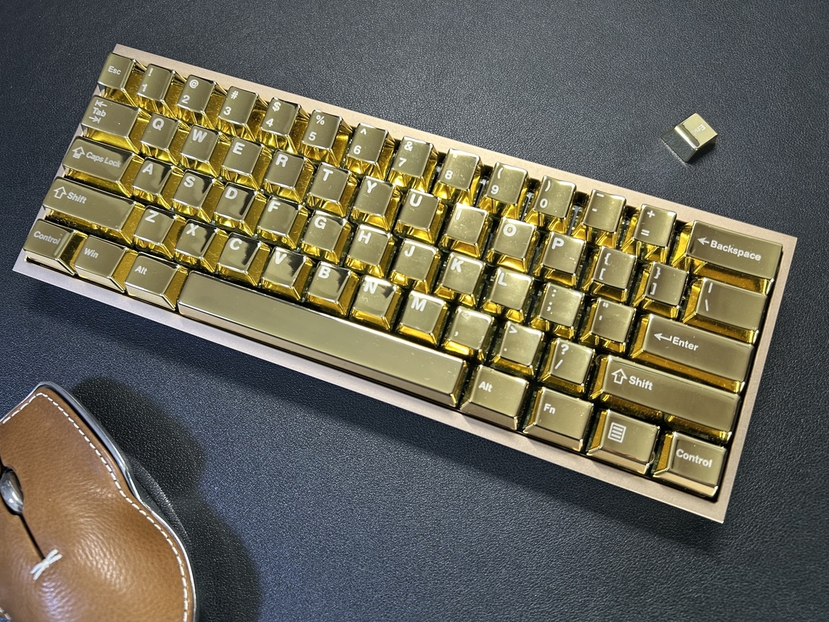 Awekeys Full Metal Keycap Set Gold - 魅力溢れる金属製キーキャップ