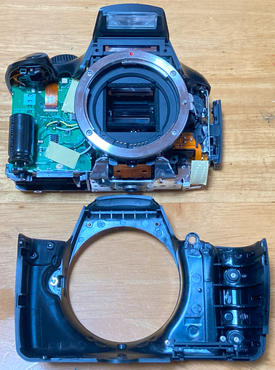 Canon EOS Kiss X50のモードダイアルの働きがおかしく分解掃除（分解