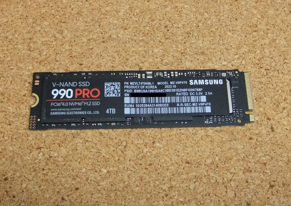Samsung 990 PRO 4TB PCIe Gen 4.0 x4 NVMe M.2 SSD MZ-V9P4T0B-IT/EC