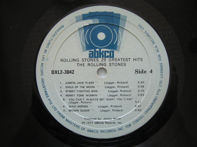 ローリング・ストーンズ シンガポール/マレーシア盤 29 GREATEST HITS