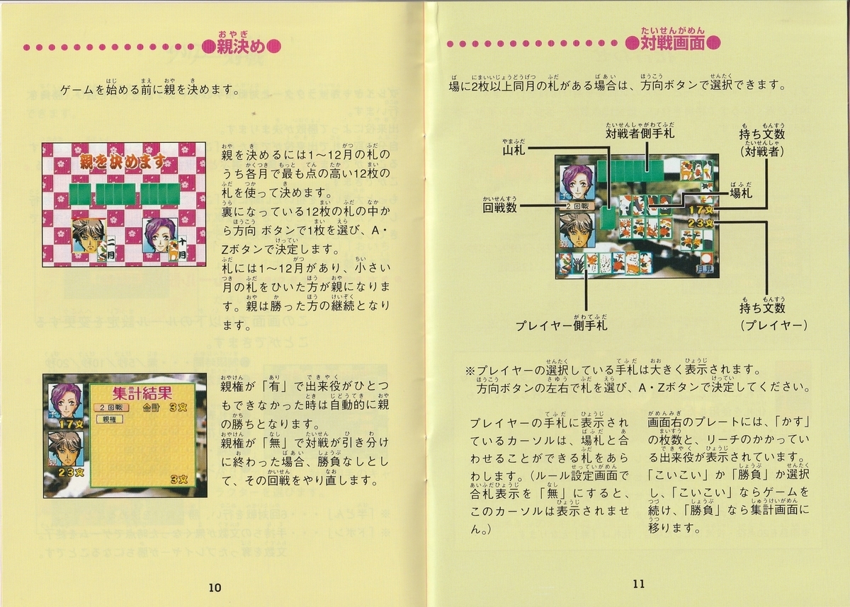 64花札 天使の約束』1999年／ニンテンドウ64 - レトロゲームの説明書保管庫