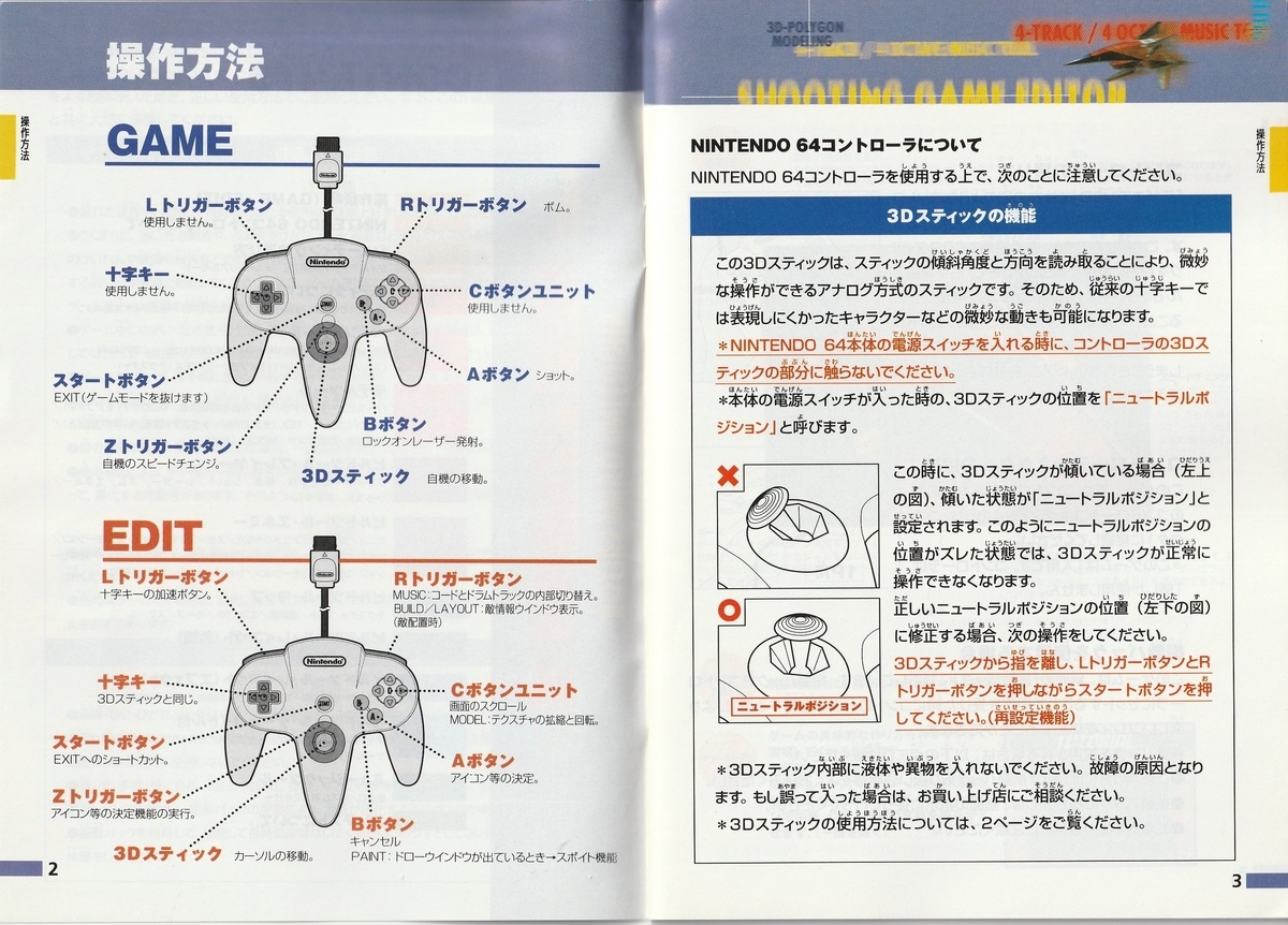 デザエモン3D』1998年／ニンテンドウ64 - レトロゲームの説明書保管庫