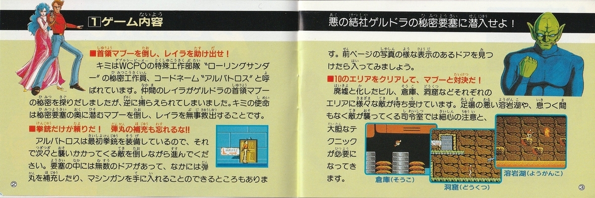 ローリングサンダー』1989年／ファミコン - レトロゲームの説明書保管庫